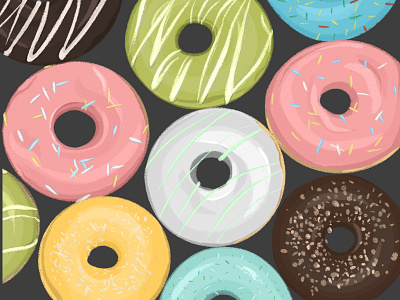Donuts artist cake design digital art digital draw digital painting donuts drawing food food illustration illustration