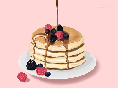 Breakfast artist branding breakfast design digital art digital draw digital painting drawing food food illustration illustration logo pancakes
