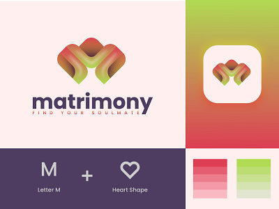 Matrimony Logo 3d 3d logo branding design graphic design illustration logo logo design logos matrimony matrimony logo modern logo vector