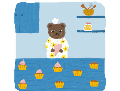 Beary Bakery animals bakery bear cake cartoon character childrenillustration cute kidsillustration