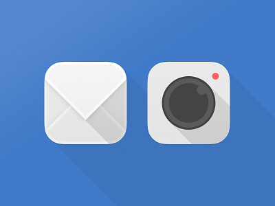 Mail & Camera iOS icons blue camera flat icon ios light mail