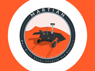 MARTIAN Patch art brand branding design graphic icon logo mars opportunity orange patch rover