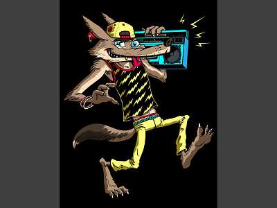 Dancing Coyote design graphic design illustration vector