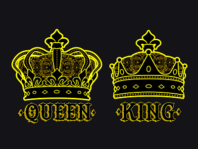 King and Queen Crown crown design graphic design illustration king queen vector