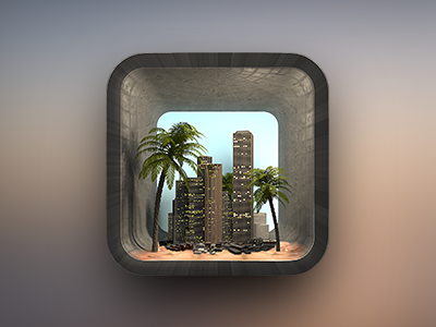 Citybeach iOS Icon 3d beach city ios iphone sand tree