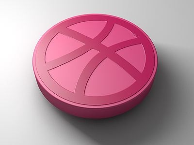 Dribbble Logo Button 3d ball button dribbble logo