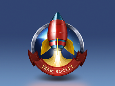 Team Rocket earth fire icon logo ps rocket sky space