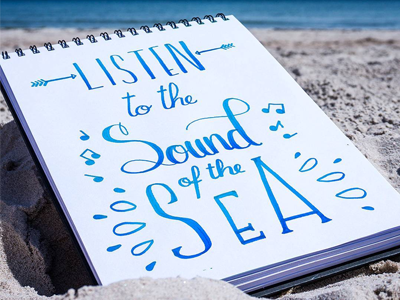 Sound of the sea beach brushlettering handlettering handwriting lettering sea sound
