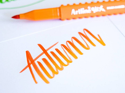 Autumn artilinestix autumn brushlettering brushpen handlettering lettering typo