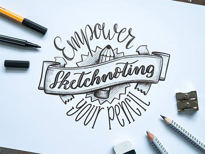 Sketchnoting Scribble handlettering logo pencil scribble sketchnoting