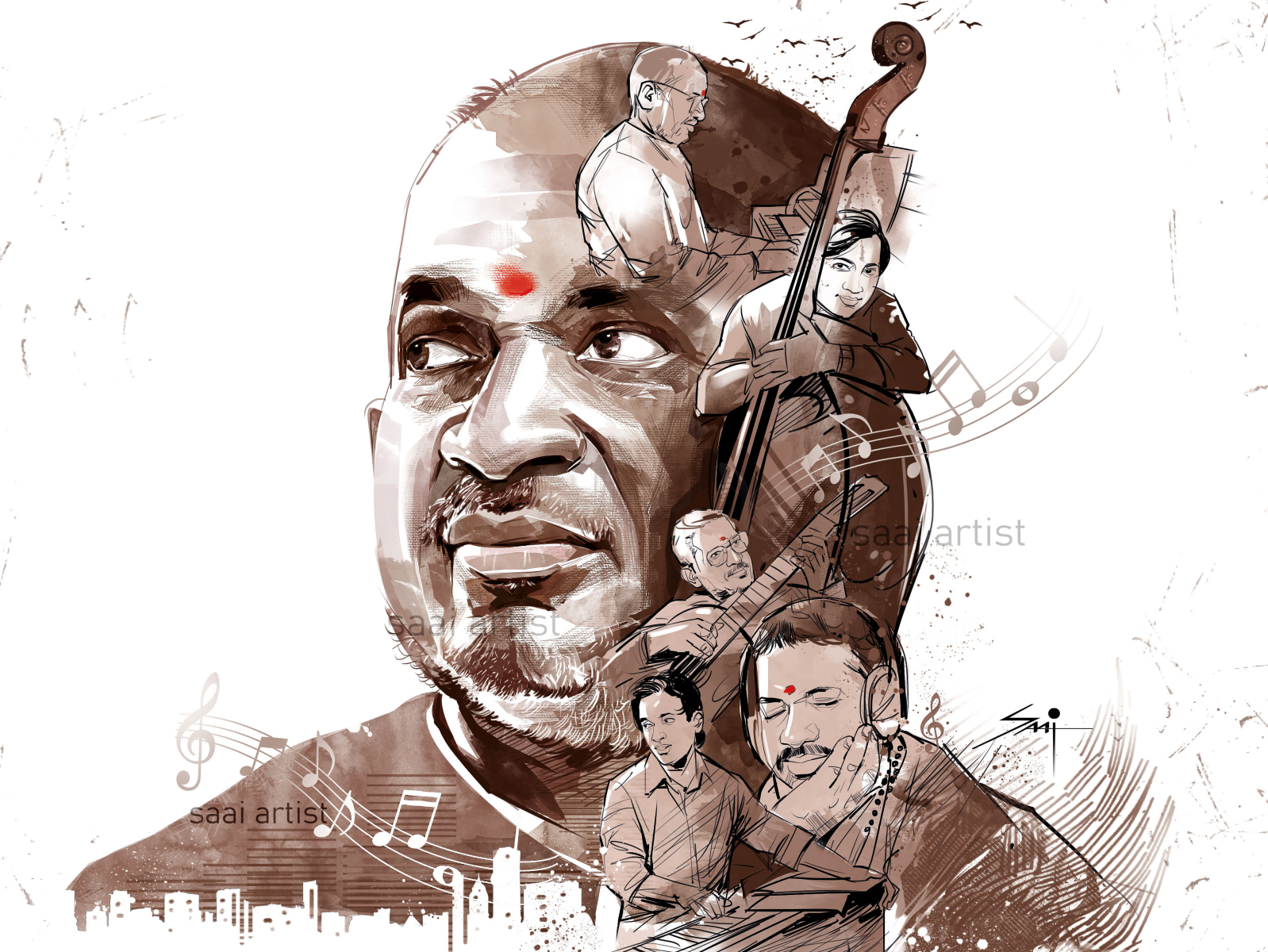 ILAIYARAAJA PORTRAIT by Saai Artist on Dribbble