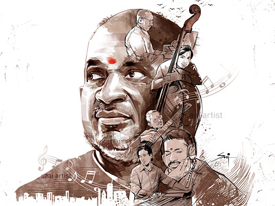 ILAIYARAAJA PORTRAIT digitalart illustration portrait