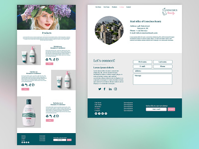 Conscious Beauty Web Design 2 app branding conscious cosmetics design figma graphic design illustration logo ui visualdesign web webdesign