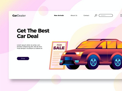 Car Dealership Banner and Landing Page app branding design elements template ui ui design ui kit web