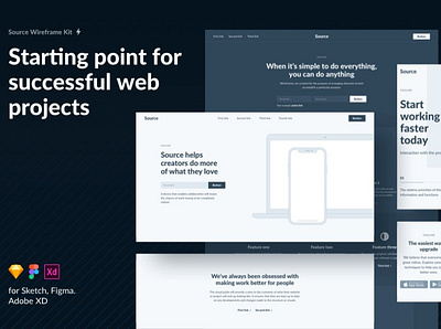 Source Wireframe Kit app branding design elements flat ui ui kit ux web wireframe design wireframe ui kit