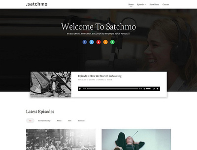 Satchmo Podcast WordPress Theme app branding design theme theme design theme for wordpress ui web website wordpress