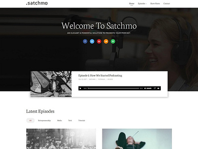 Satchmo Podcast WordPress Theme app branding design theme theme design theme for wordpress ui web website wordpress