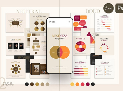 Chart & Graph Duo Palette | CANVA PS branding chart design graph new chart pie web