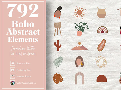 792 Boho Abstract Elements boho design design icon illustration illustration art illustration design web