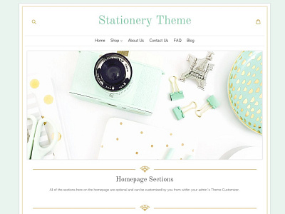 Stationery Feminine Shopify Theme feminine theme shopify theme theme design web design website