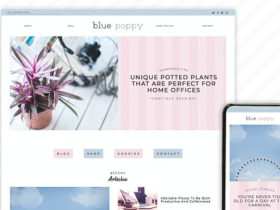 Blue Poppy Wordpress Theme Blog personal blog personal theme template ui kit ui kit design web web design webdesign website wordpress theme wordpress themes