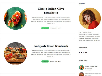 Palmio - Food Recipe Blog Theme blog blog design food theme theme theme design webdesign website wordpress theme