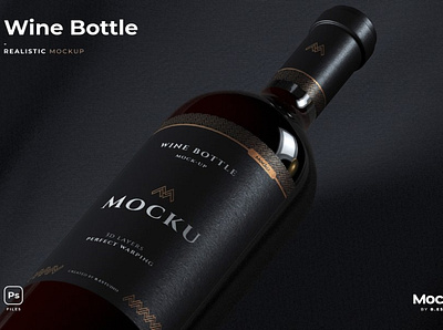 Wine Bottle Mockup bottle mockup creative mockup design magazine mockup print mockup wine mockup