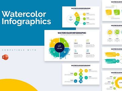 Watercolor Powerpoint Infographics google slides powerpoint presentation slides slides templates