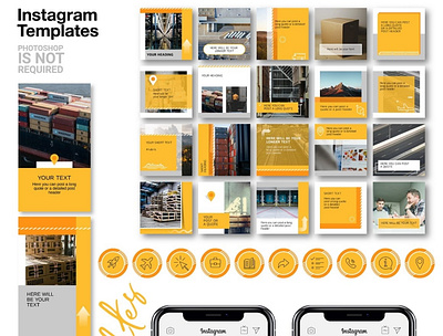 Delivery Service Instagram Templates design instagram post instagram stories post social media design template