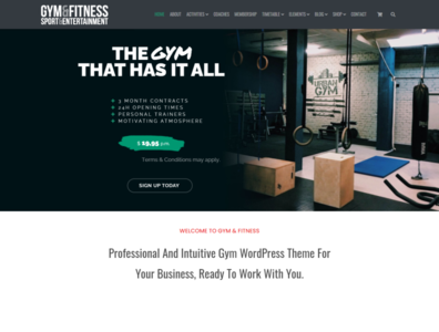 Gym and Fitness Center WordPress Theme by PSDauthor on Dribbble