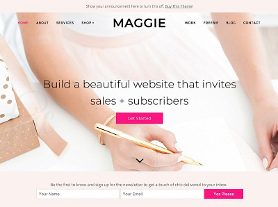 Maggie, Feminine WordPress Theme blog business theme theme design web design website wordpress wordpress theme