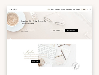 Angelina Business Divi Child Theme blog business theme theme design web design website wordpress wordpress theme