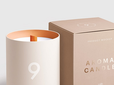 Candle Glass Package Mockup Set box design branding label packaging product package