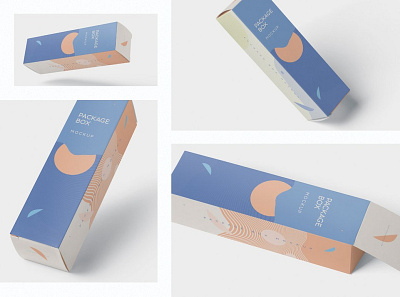 Package Box Mock-Up - Long Rectangle box design branding label packaging product package