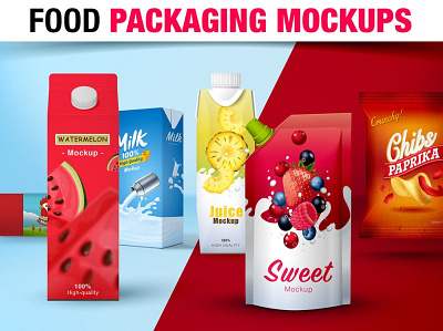 Food Packaging Mockups box design branding label packaging product package