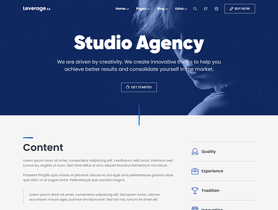 Leverage Studio Agency WordPress Theme blog business theme theme design web design website wordpress wordpress theme