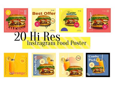 Best Hi Res Instagram Food Poster design instagram post instagram stories post social media design template