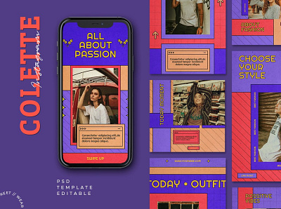 Colette Instagram Template design instagram post instagram stories post social media design template