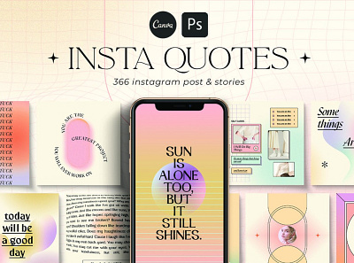 Instagram Quotes Gradient CANVA PS design instagram post instagram stories post social media design template