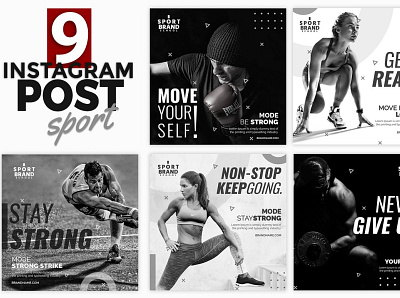 Instagram Post Template GYM design instagram post instagram stories post social media design template