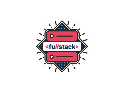 <fu//stack> badge branding design flat icon illustration logo vector