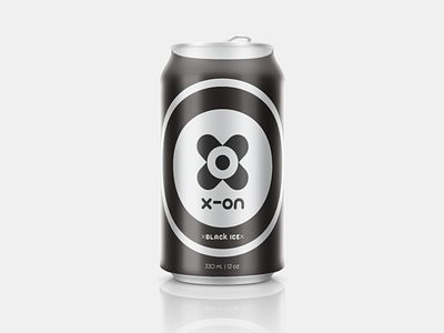 X-On Energy Drink | Black Ice branding can design energy drink label logo package packaging