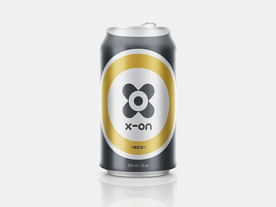 X-On Energy Drink | Acid bottle branding can energy drink label mockup package packaging