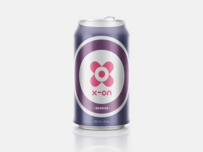 X-On Energy Drink | Berries bottle branding can energy drink label mockup package packaging