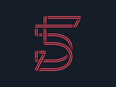 #36days_4 36dayoftype 3d alphabet illustrator lettering lllustration logo number 5 shadow type typography