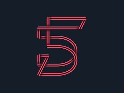 #36days_4 36dayoftype 3d alphabet illustrator lettering lllustration logo number 5 shadow type typography