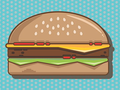 Good Day for a Burger beer burger burger menu burgers cheeseburger design grilling icon illustration polkadot