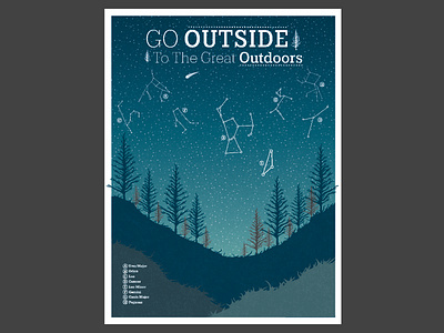 Great Outdoors comet design graphic design icon outdoors poster poster design stars trees typography