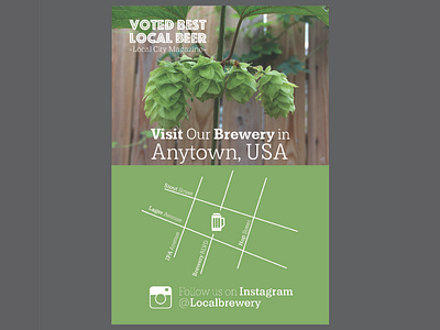 Brewery Streetcard Mockup beer brewery design graphic design hops local minimal photography typography