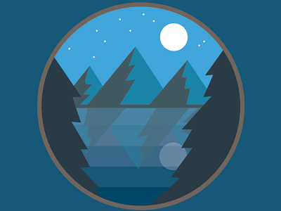 Winter Night colors design graphic design icon illustration minimal outdoors trees vector